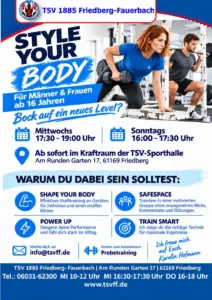 Style your Body: jetzt auch sonntags und für Männer ab 16